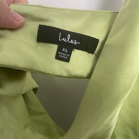 Lulus Flawless Finesse Light Green Satin Cowl Neck Backless Midi Dress - Picture 7 of 11